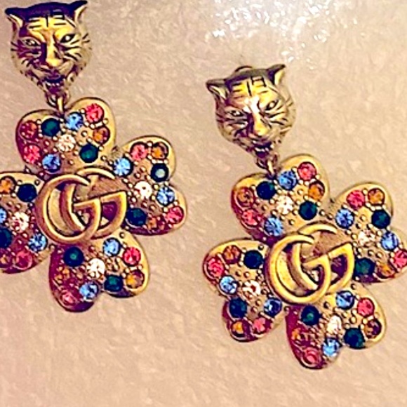 Gucci Feline Head  Earrings Authentic - Picture 4 of 16